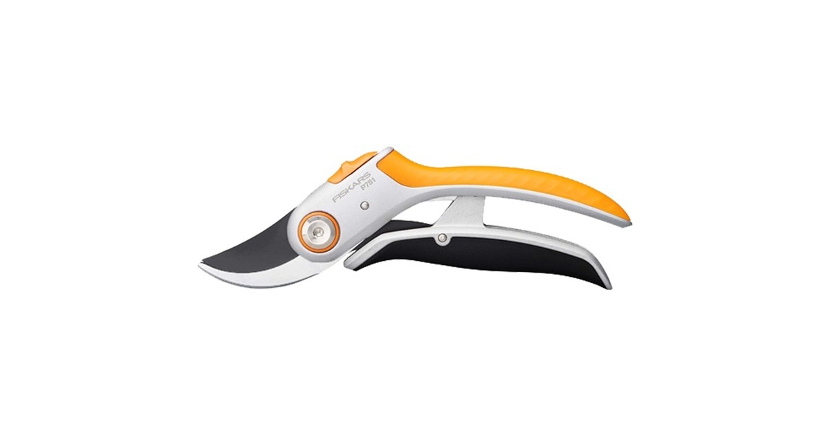 Fiskars Plus PowerLever Bypass-Gartenschere Metall P751(orange/schwarz)