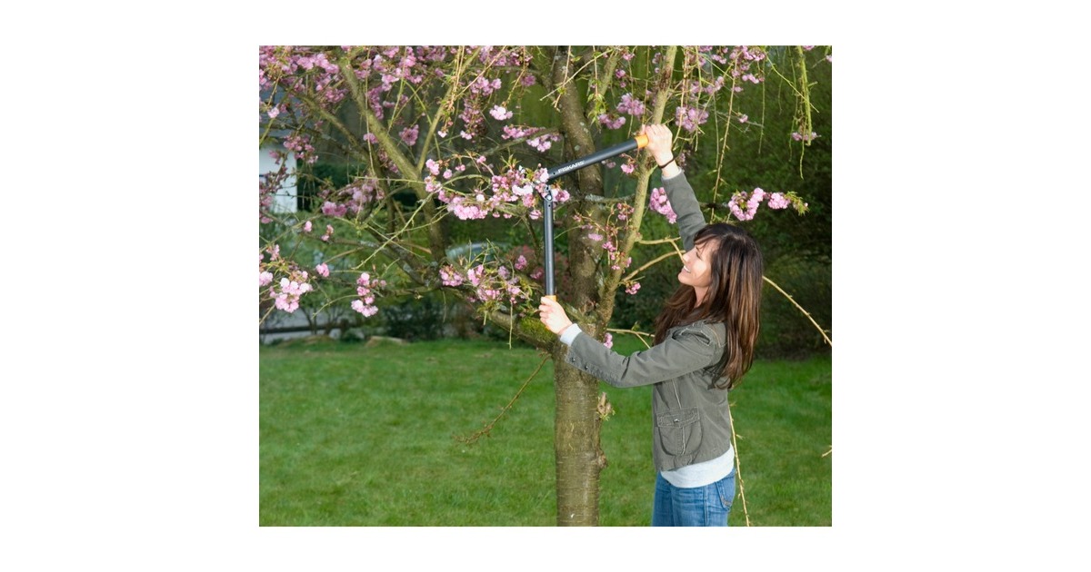 Fiskars PowerGear II Bypass Getriebe-Astschere L76(schwarz/orange)