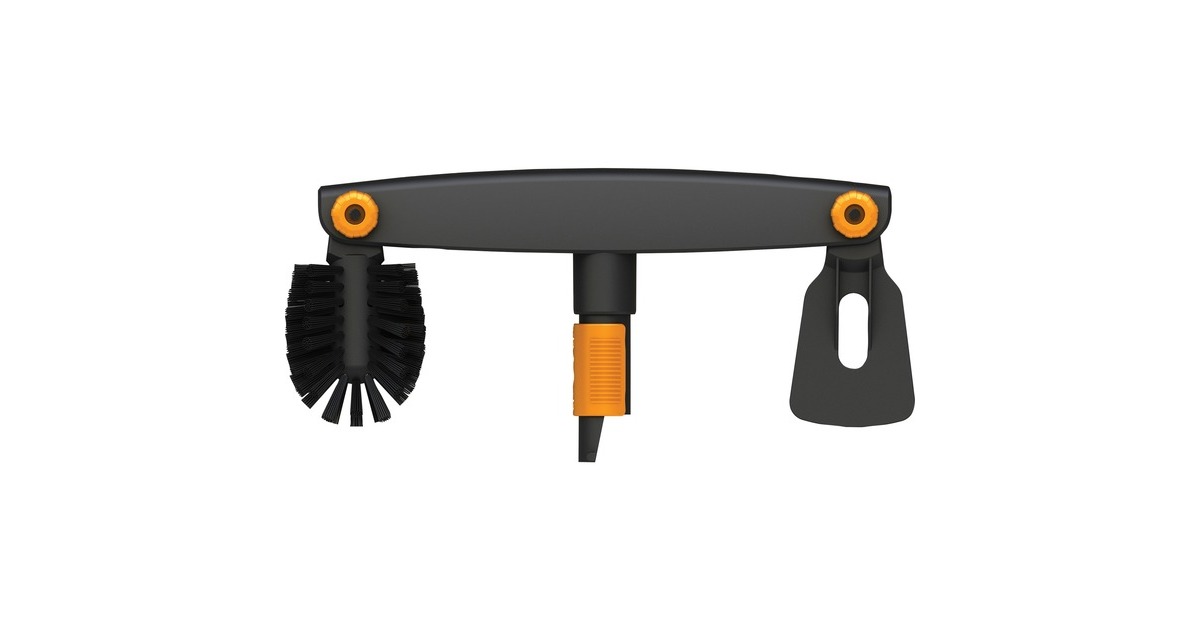 Fiskars QuikFit Dachrinnenreiniger, Besen(schwarz/orange, 4,5cm)