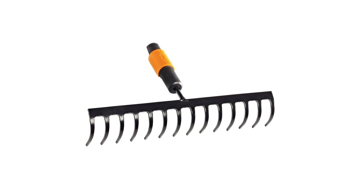 Fiskars QuikFit Rechen, 14 Zinken(schwarz/orange, 36cm)
