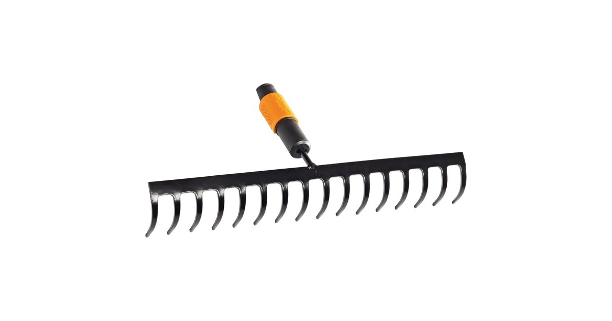 Fiskars QuikFit Rechen, 16 Zinken(schwarz/orange, 40cm)