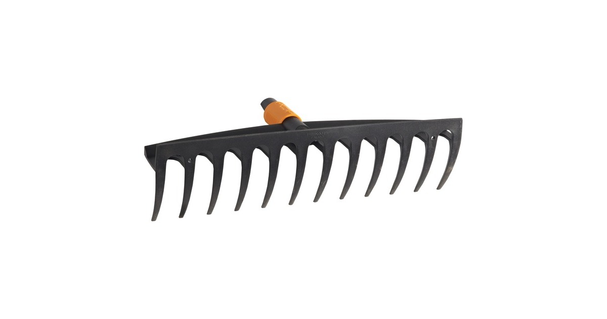 Fiskars QuikFit Rechen, Kunststoff(schwarz/orange, 41cm)