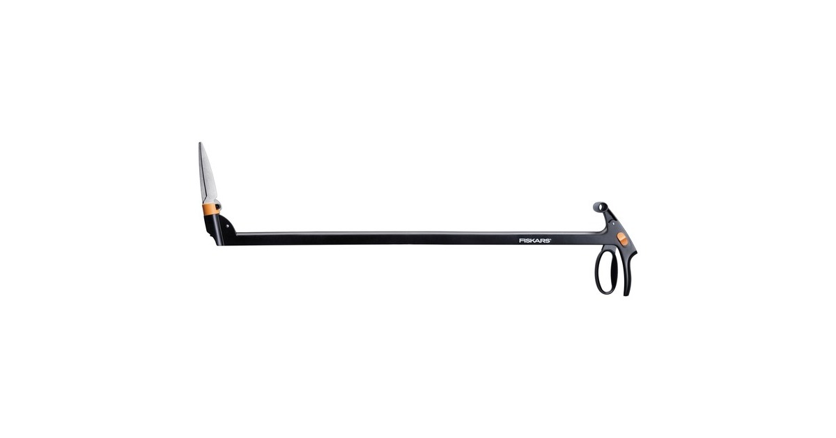 Fiskars Rasenkantenschere Servo-System GS46, Grasschere(schwarz, mit Stiel)