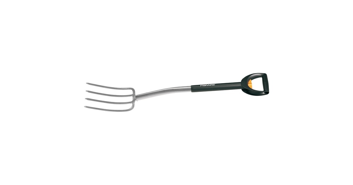 Fiskars SmartFit Teleskop-Spatengabel(schwarz/silber, 19cm)