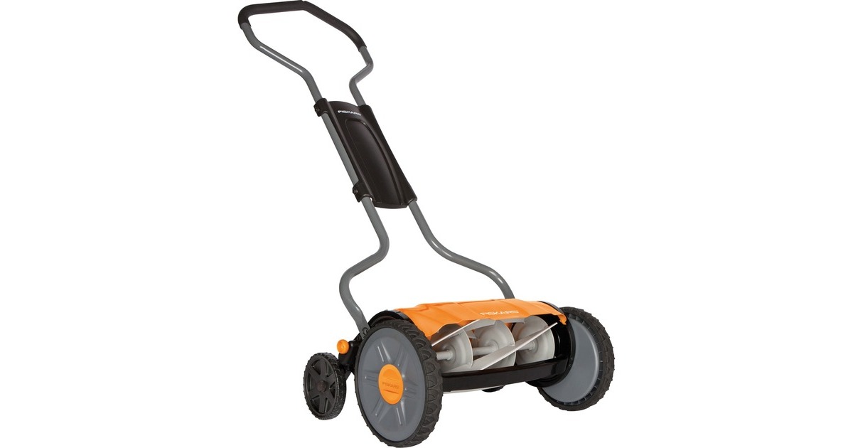 Fiskars StaySharp Plus Spindelmäher(schwarz/orange)
