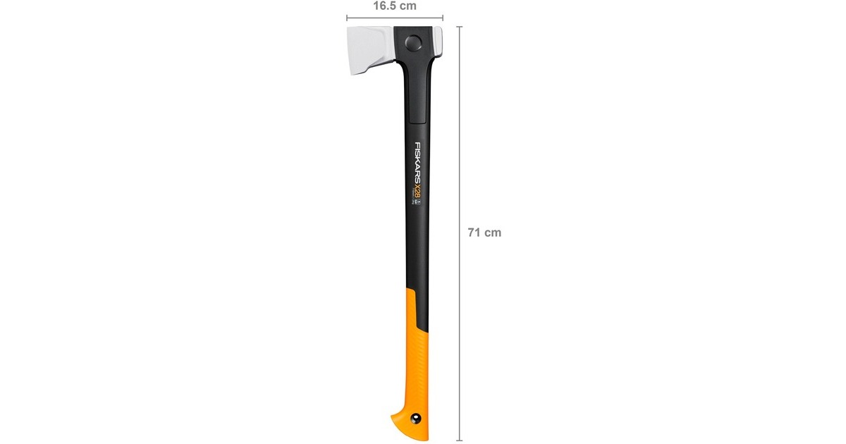 Fiskars X-series X28 Spaltaxt mit M-Klinge, Axt/Beil(schwarz/orange, langer Schaft)
