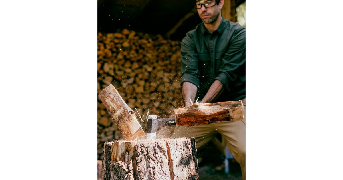 Fiskars X-series X28 Spaltaxt mit M-Klinge, Axt/Beil(schwarz/orange, langer Schaft)