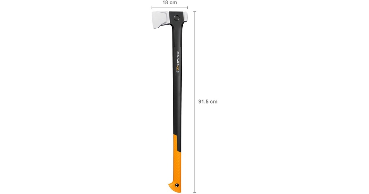 Fiskars X-series X36 Spaltaxt mit L-Klinge, Axt/Beil(schwarz/orange, langer Schaft)