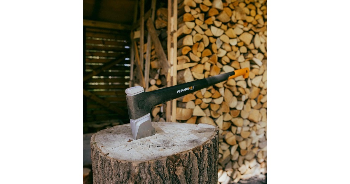 Fiskars X-series X36 Spaltaxt mit L-Klinge, Axt/Beil(schwarz/orange, langer Schaft)