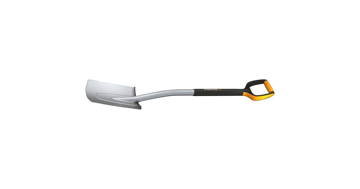 Fiskars Xact Gärtnerspaten, rund L(schwarz/orange)