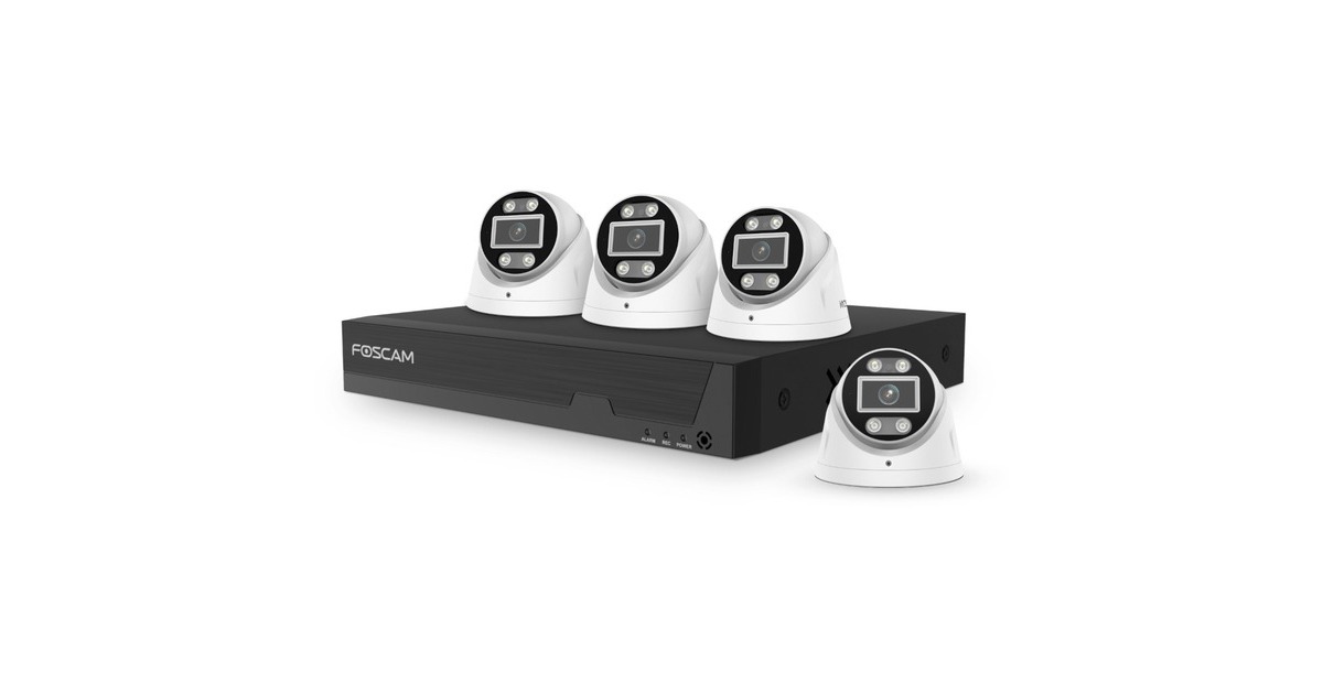 Foscam FN 9108 E T4 2T, Set(schwarz/weiß, FN9108E 8-Kanal NVR, 4x T5EP Kamera)