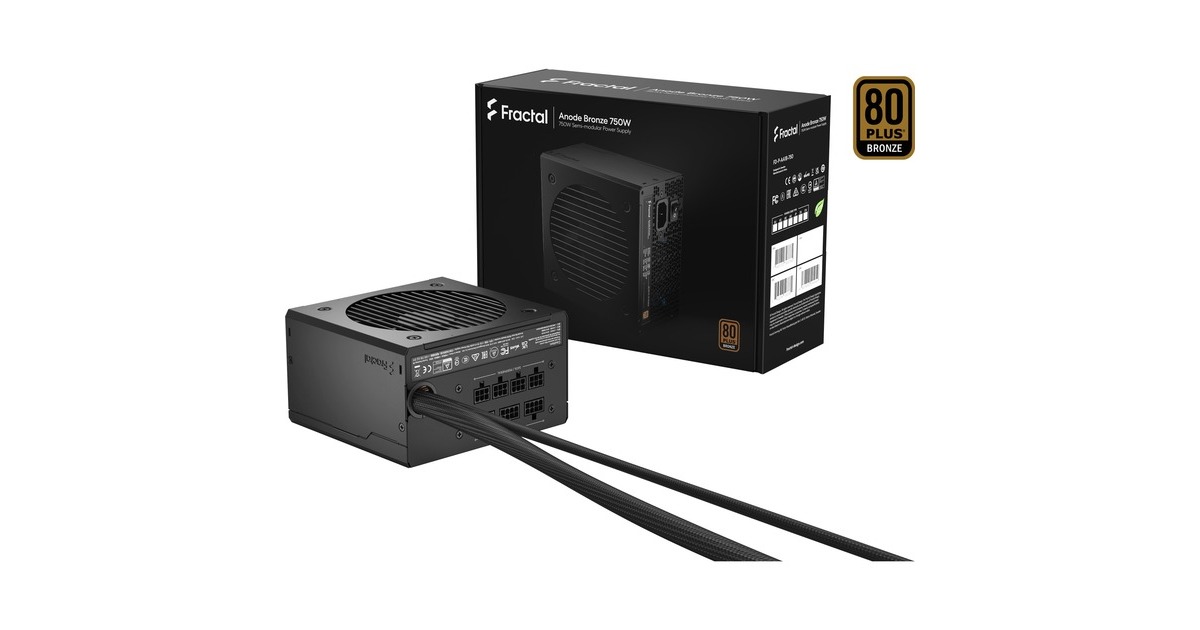 Fractal Design Anode Bronze 750W, PC-Netzteil(schwarz, 4x PCIe, semi-modulares Kabel-Management, 750 Watt) Fractal Design Anode Bronze 750W, PC-Netzteil(schwarz, 4x PCIe, semi-modulares Kabel-Management, 750 Watt)