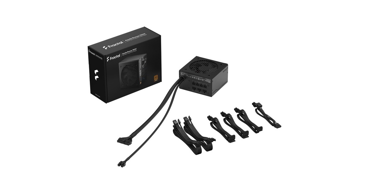 Fractal Design Anode Bronze 750W, PC-Netzteil(schwarz, 4x PCIe, semi-modulares Kabel-Management, 750 Watt)