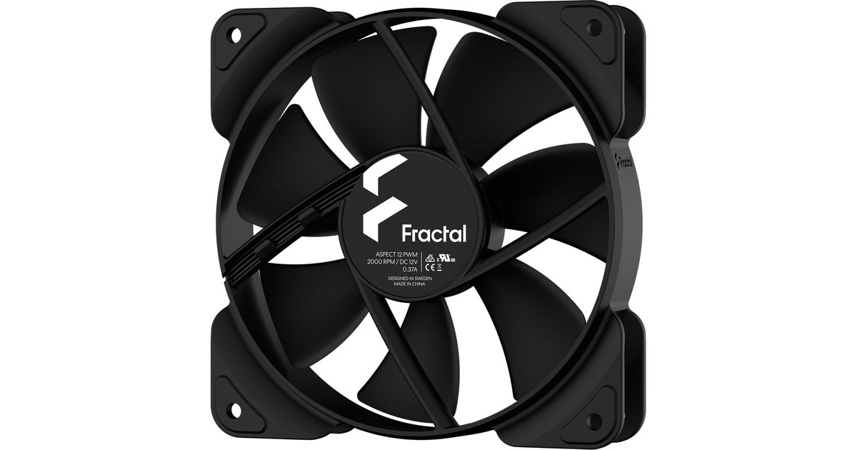 Fractal Design Aspect 12 PWM Black, Gehäuselüfter(schwarz)