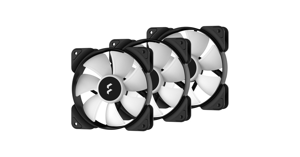 Fractal Design Aspect 12 RGB PWM Black Frame 3er, Gehäuselüfter(schwarz/weiß, 3er Pack)