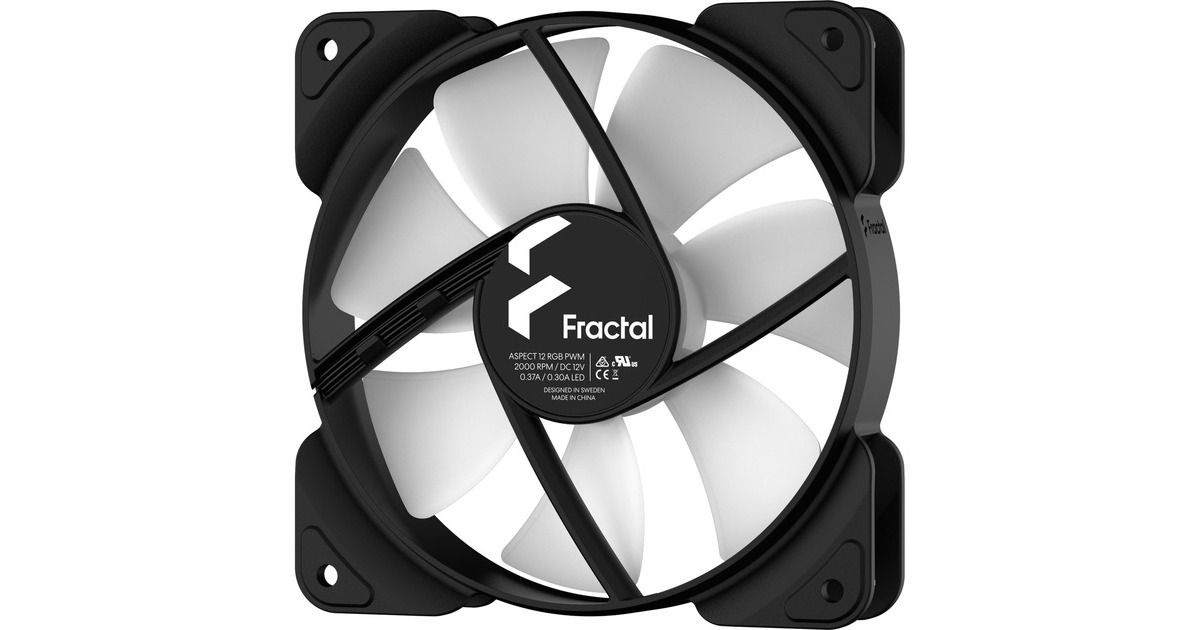 Fractal Design Aspect 12 RGB PWM Black Frame, Gehäuselüfter(schwarz/weiß)