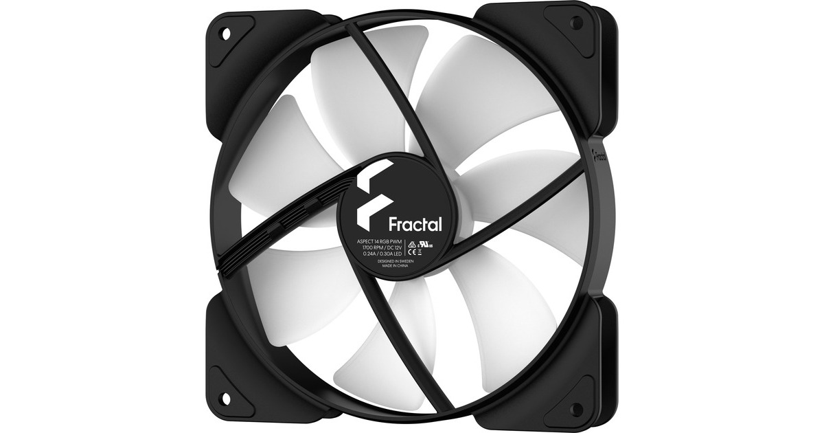 Fractal Design Aspect 14 RGB PWM Black Frame, Gehäuselüfter(schwarz/weiß)