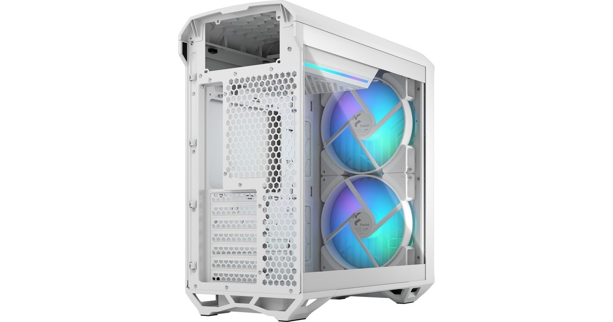 Fractal Design Compact RGB White TG Clear, Tower-Gehäuse(weiß, Tempered Glass)