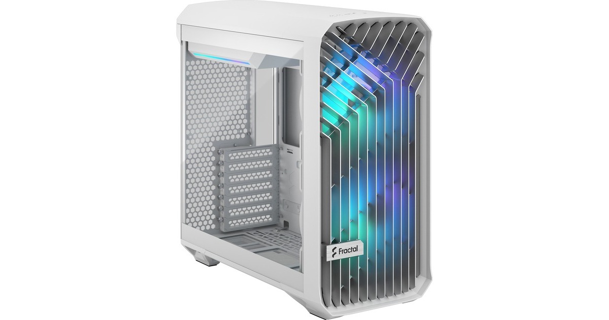 Fractal Design Compact RGB White TG Clear, Tower-Gehäuse(weiß, Tempered Glass)