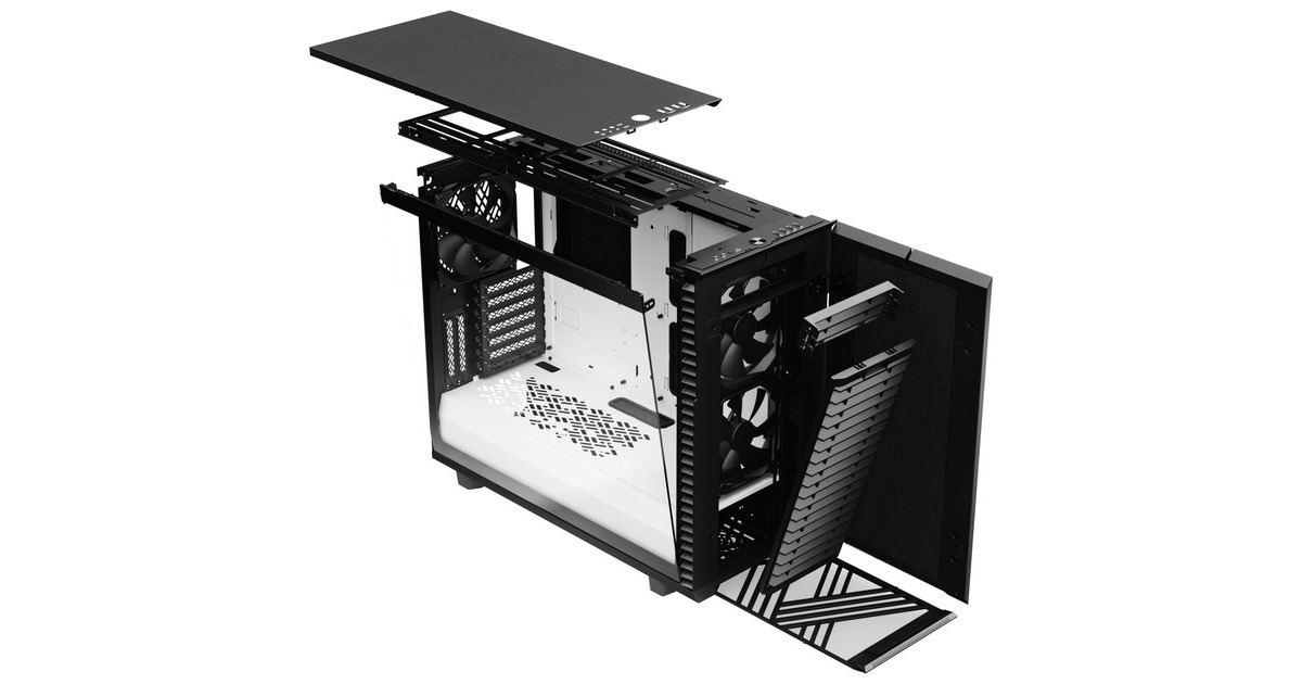 Fractal Design Define 7 Black/White TG Clear Tint, Tower-Gehäuse(schwarz/weiß, Tempered Glass)