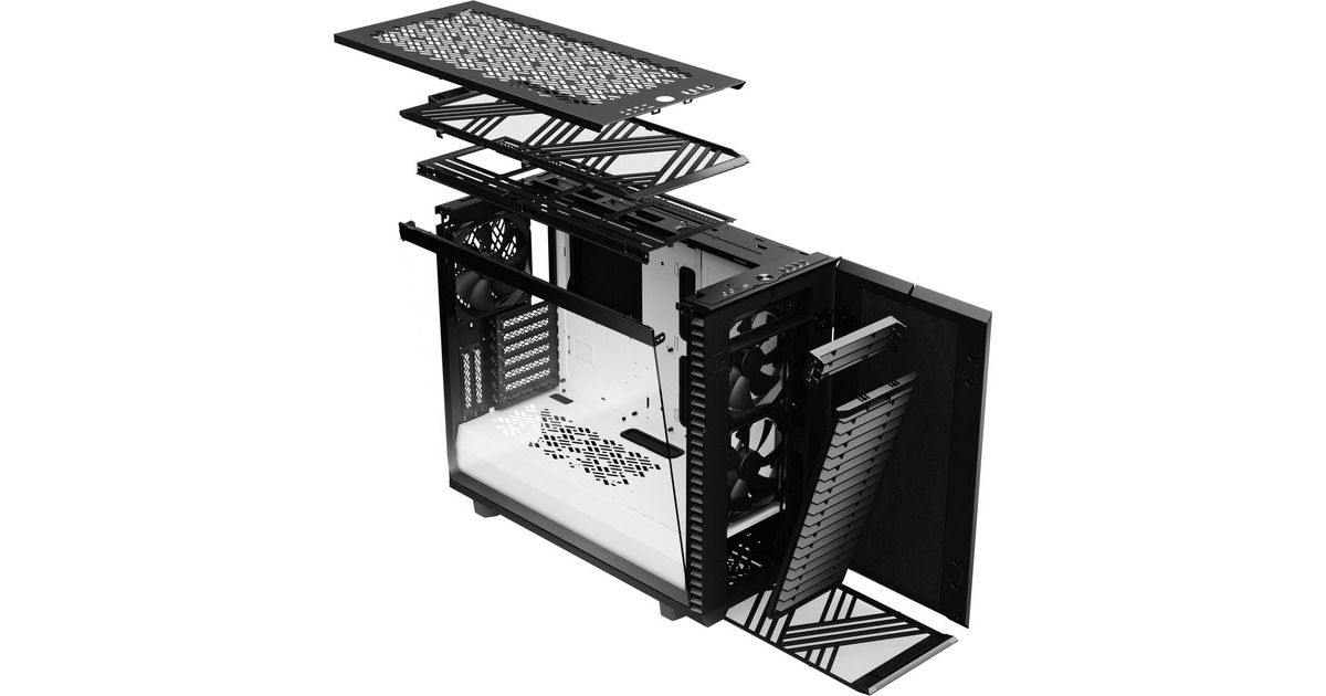 Fractal Design Define 7 Black/White TG Clear Tint, Tower-Gehäuse(schwarz/weiß, Tempered Glass)