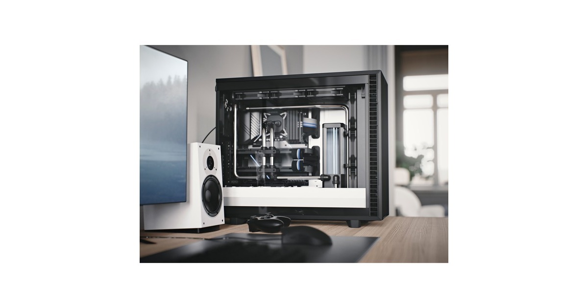Fractal Design Define 7 Black/White TG Clear Tint, Tower-Gehäuse(schwarz/weiß, Tempered Glass)