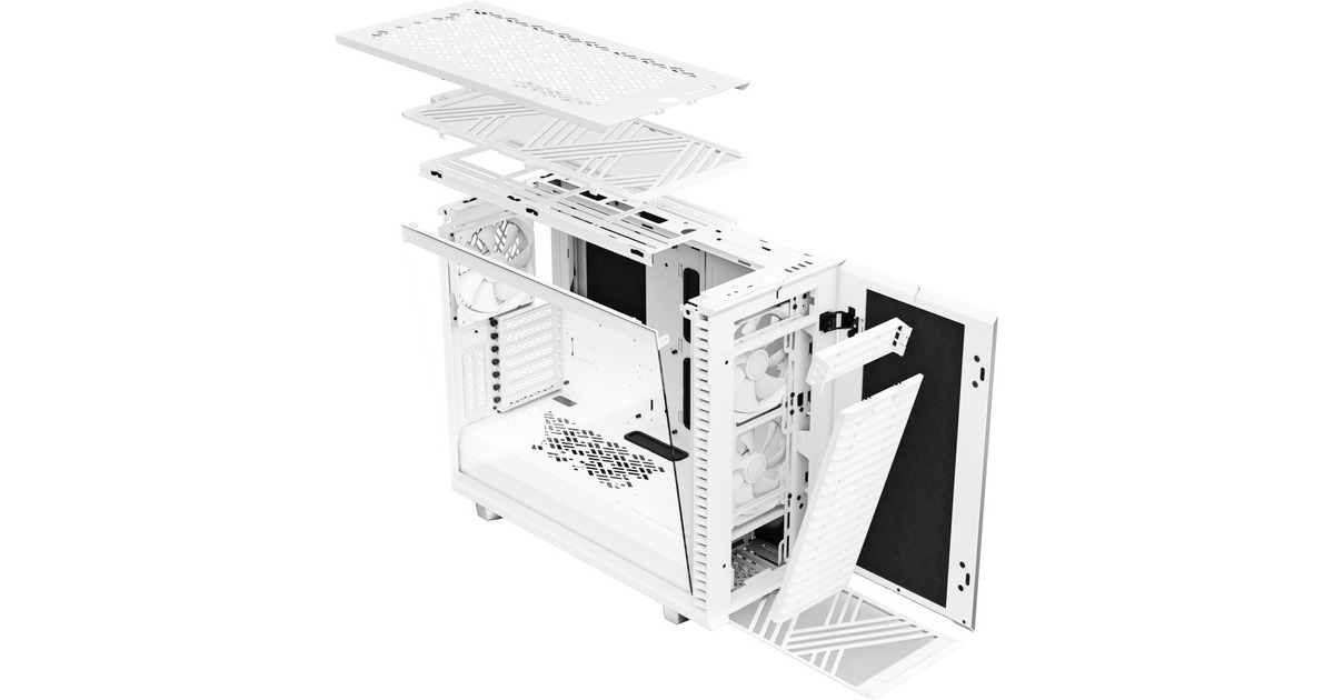 Fractal Design Define 7 White TG Clear Tint, Tower-Gehäuse(weiß, Tempered Glass)