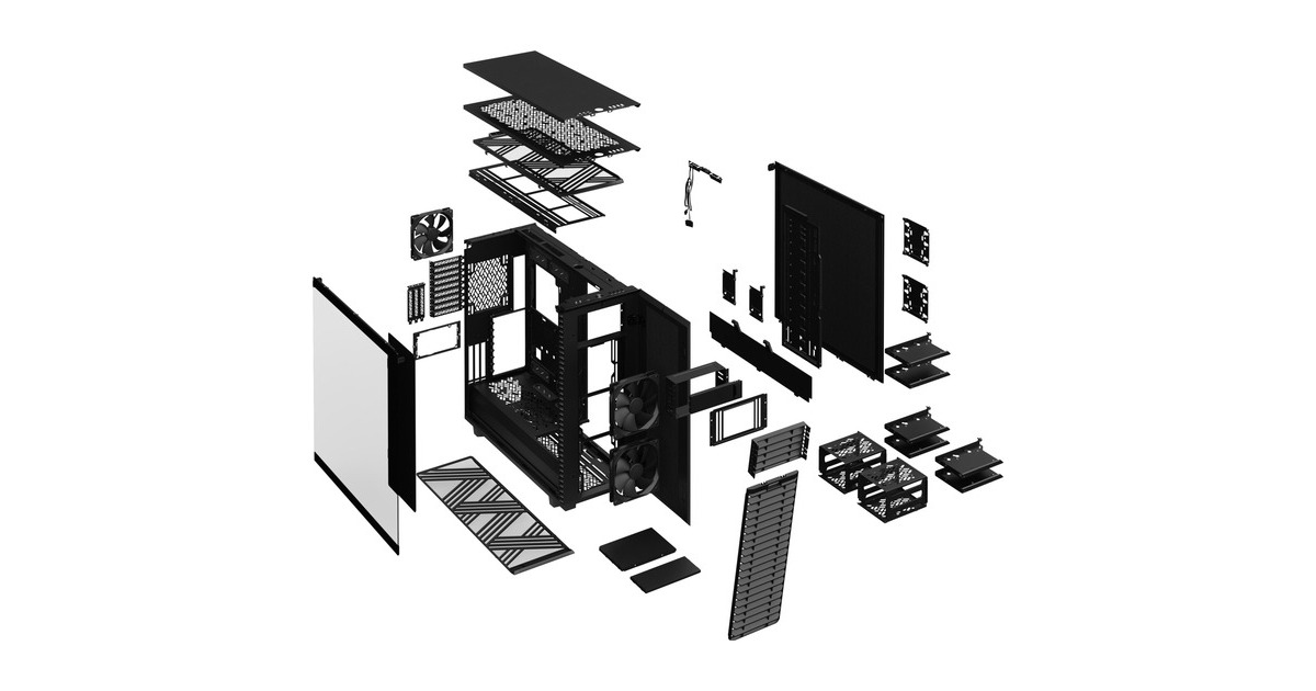 Fractal Design Define 7 XL Black TG Light Tint, Big-Tower-Gehäuse(schwarz, Tempered Glass)