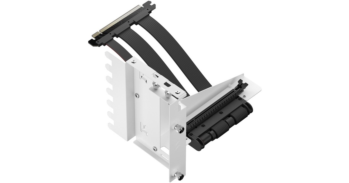 Fractal Design Flex 2 PCIe 4.0 x16 White, Halterung + Verlängerungskabel(weiß/schwarz, 19,5cm)