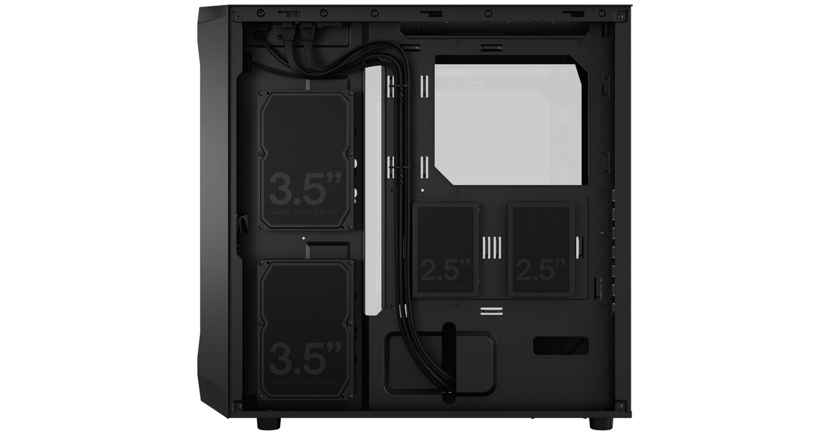 Fractal Design Focus 2 Black TG Clear Tint, Tower-Gehäuse(schwarz, Tempered Glass)