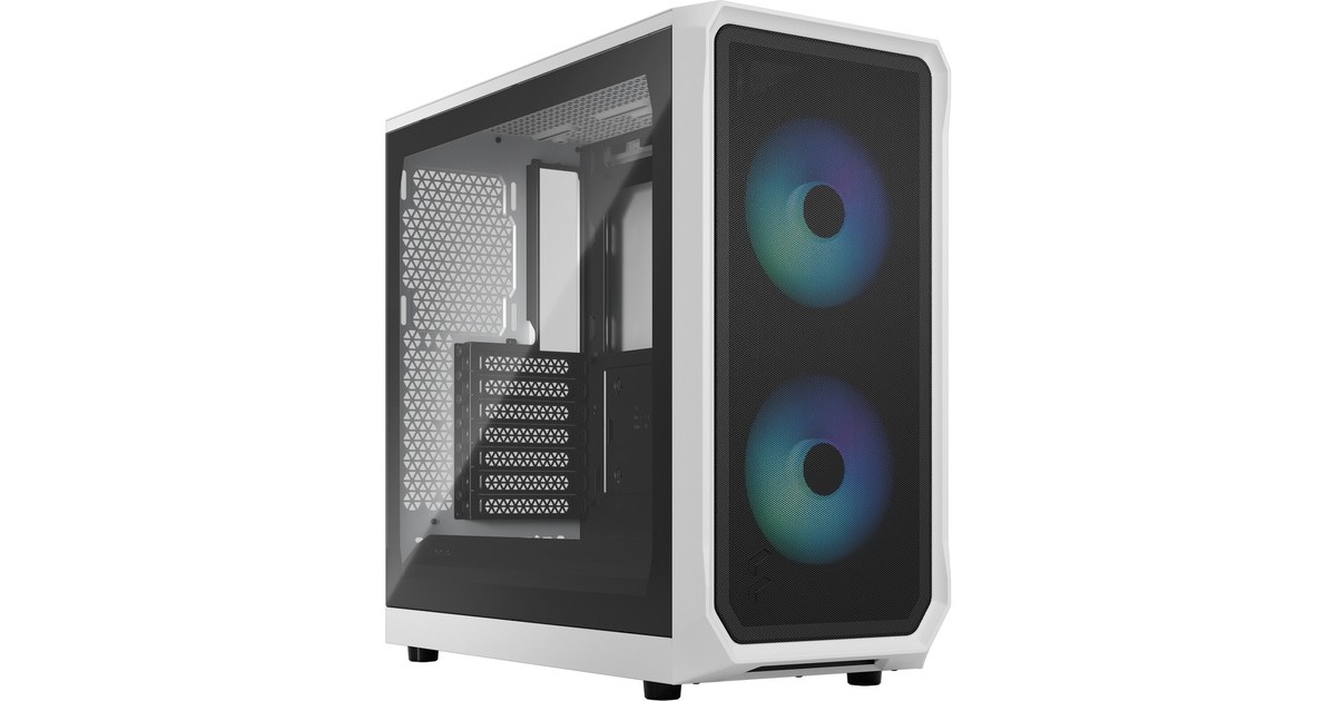 Fractal Design Focus 2 RGB White TG Clear Tint, Tower-Gehäuse(weiß, Tempered Glass)