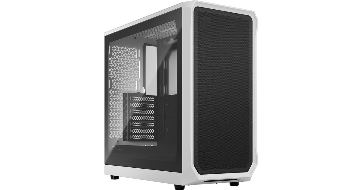 Fractal Design Focus 2 White TG Clear Tint, Tower-Gehäuse(weiß, Tempered Glass)