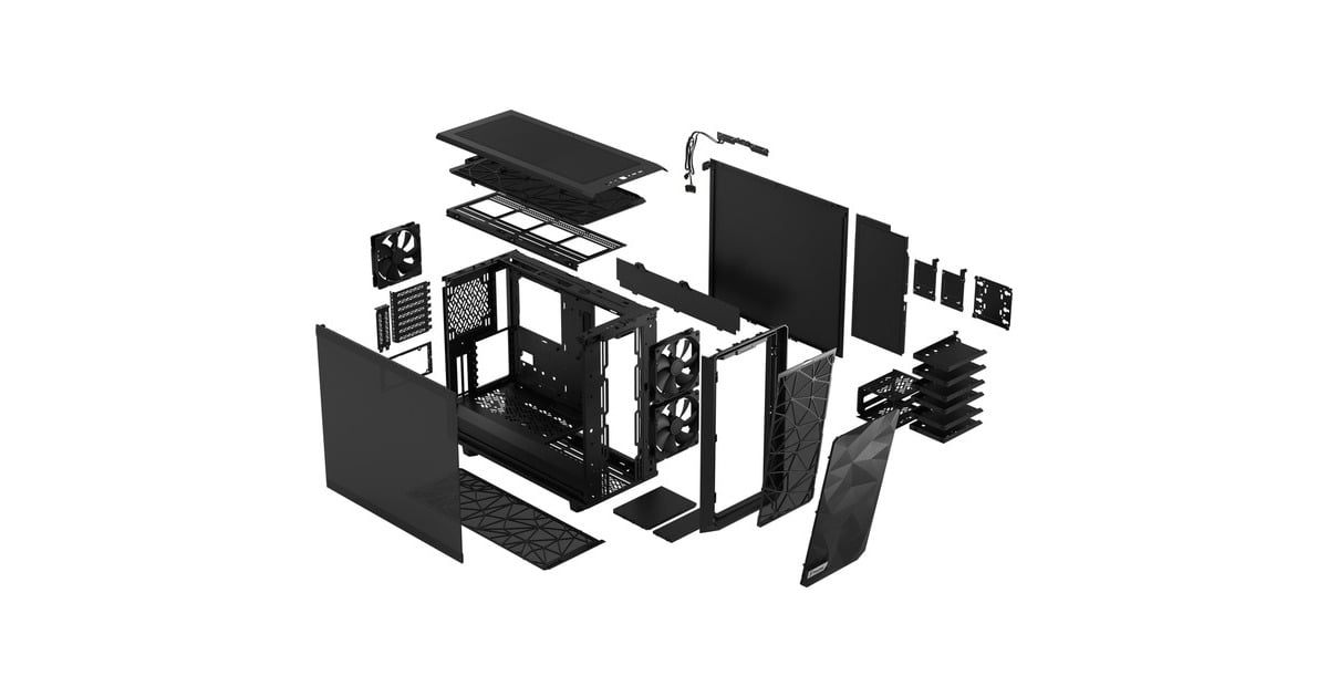 Fractal Design Meshify 2 Black TG Dark Tint, Tower-Gehäuse(schwarz, Tempered Glass)
