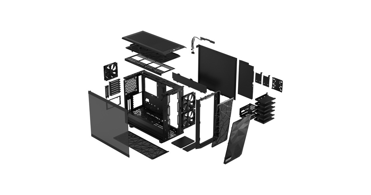 Fractal Design Meshify 2 Black TG Light Tint, Tower-Gehäuse(schwarz, Tempered Glass)