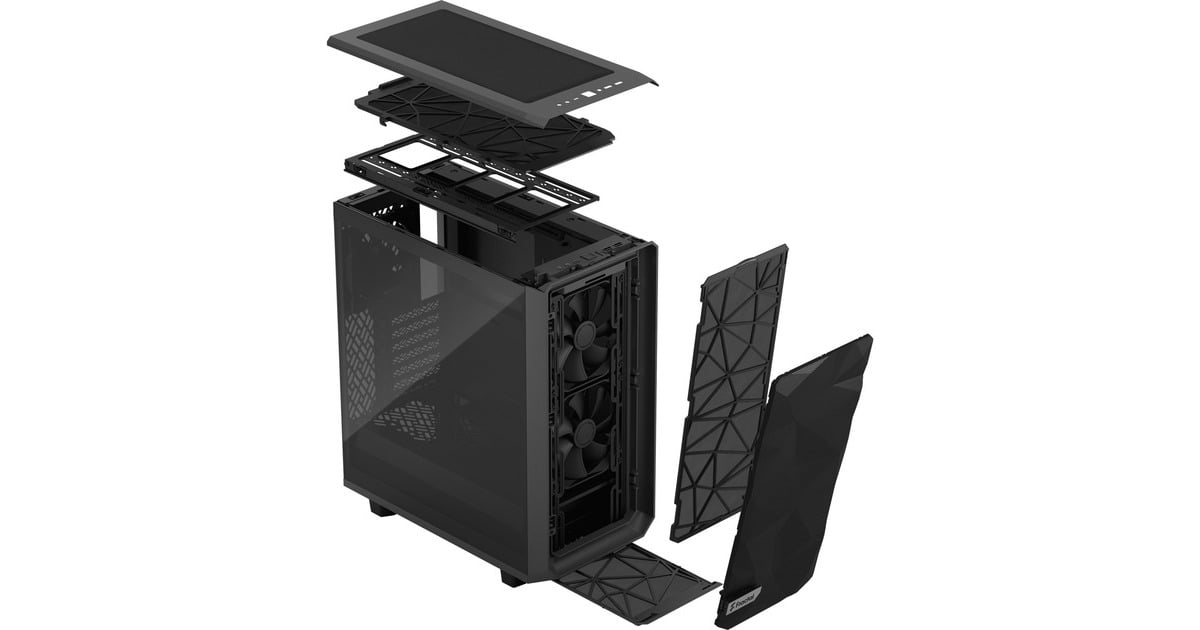 Fractal Design Meshify 2 Compact Gray TG Light Tint, Tower-Gehäuse(grau/schwarz, Tempered Glass)