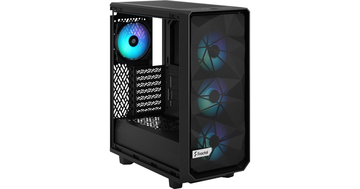 Fractal Design Meshify 2 Compact Lite RGB Black TG Light tint, Tower-Gehäuse(schwarz, Tempered Glass)