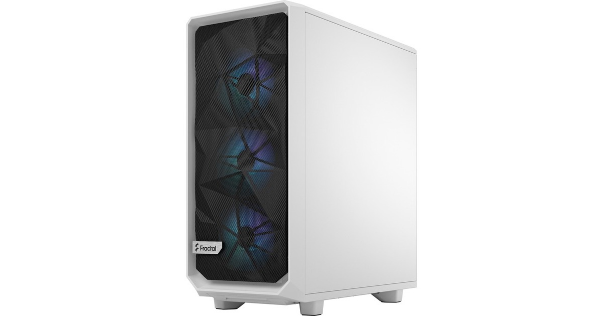 Fractal Design Meshify 2 Compact RGB White TG Clear Tint, Tower-Gehäuse(weiß, Tempered Glass)