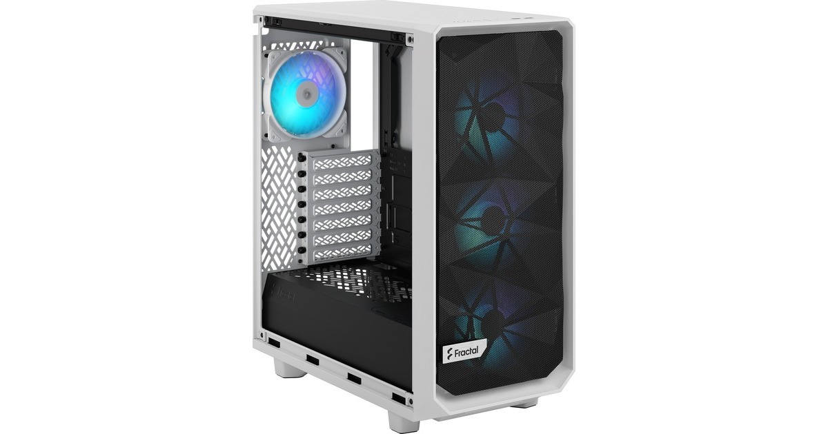 Fractal Design Meshify 2 Compact RGB White TG Clear Tint, Tower-Gehäuse(weiß, Tempered Glass)