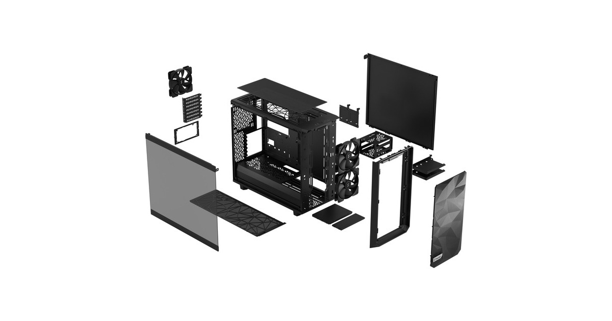 Fractal Design Meshify 2 Lite Black TG Light Tint, Tower-Gehäuse(schwarz)