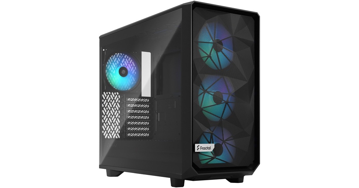 Fractal Design Meshify 2 Lite RGB Black TG Light Tint, Tower-Gehäuse(schwarz, Outlet)