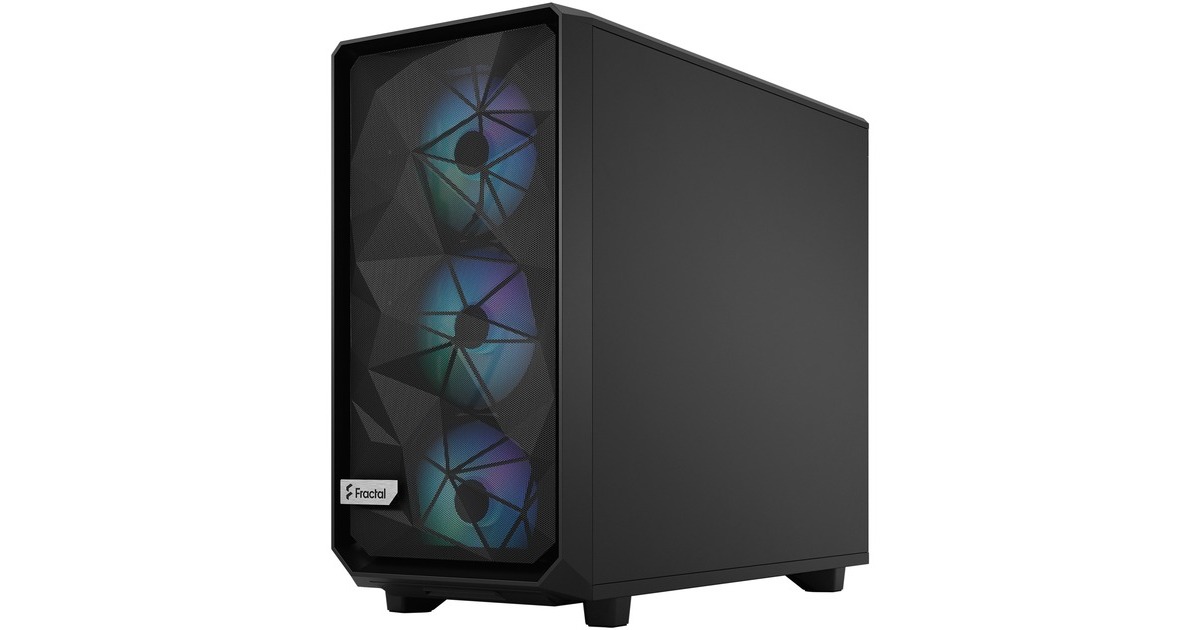 Fractal Design Meshify 2 Lite RGB Black TG Light Tint, Tower-Gehäuse(schwarz, Outlet)
