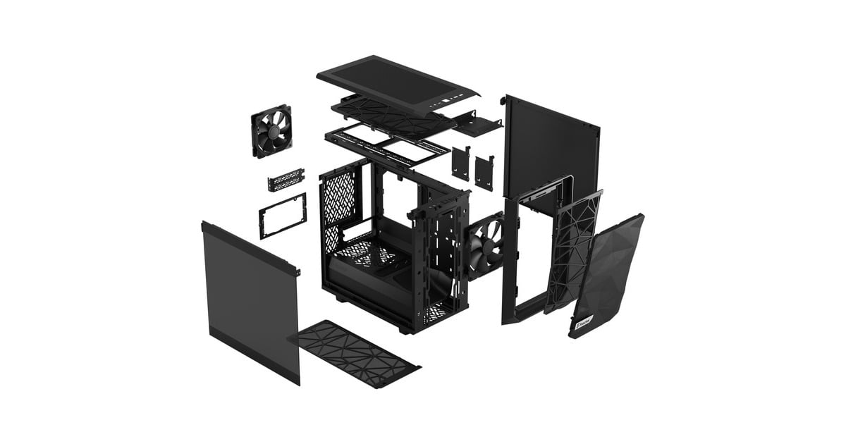 Fractal Design Meshify 2 Nano Black TG dark tint, Tower-Gehäuse(schwarz, Tempered Glass)