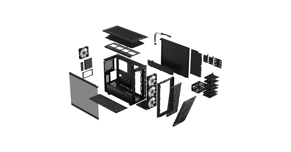 Fractal Design Meshify 2 RGB Black TG Light Tint, Tower-Gehäuse(schwarz)