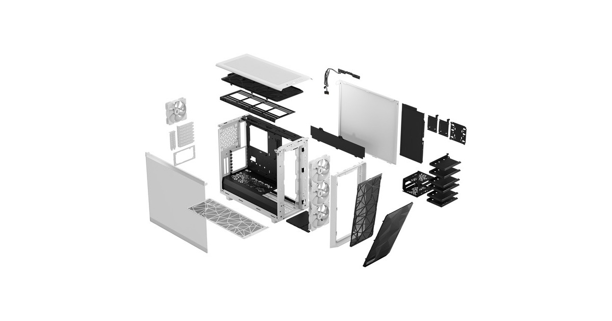 Fractal Design Meshify 2 RGB White TG Clear Tint, Tower-Gehäuse(weiß)