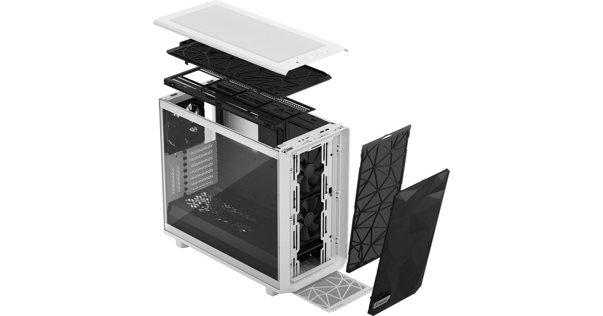 Fractal Design Meshify 2 White TG Clear Tint, Tower-Gehäuse(weiß, Tempered Glass)