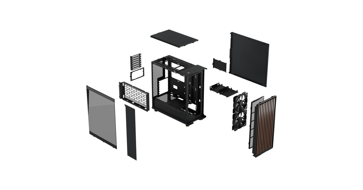Fractal Design North Charcoal Black TG Dark, Tower-Gehäuse(schwarz, Tempered Glass-Version)