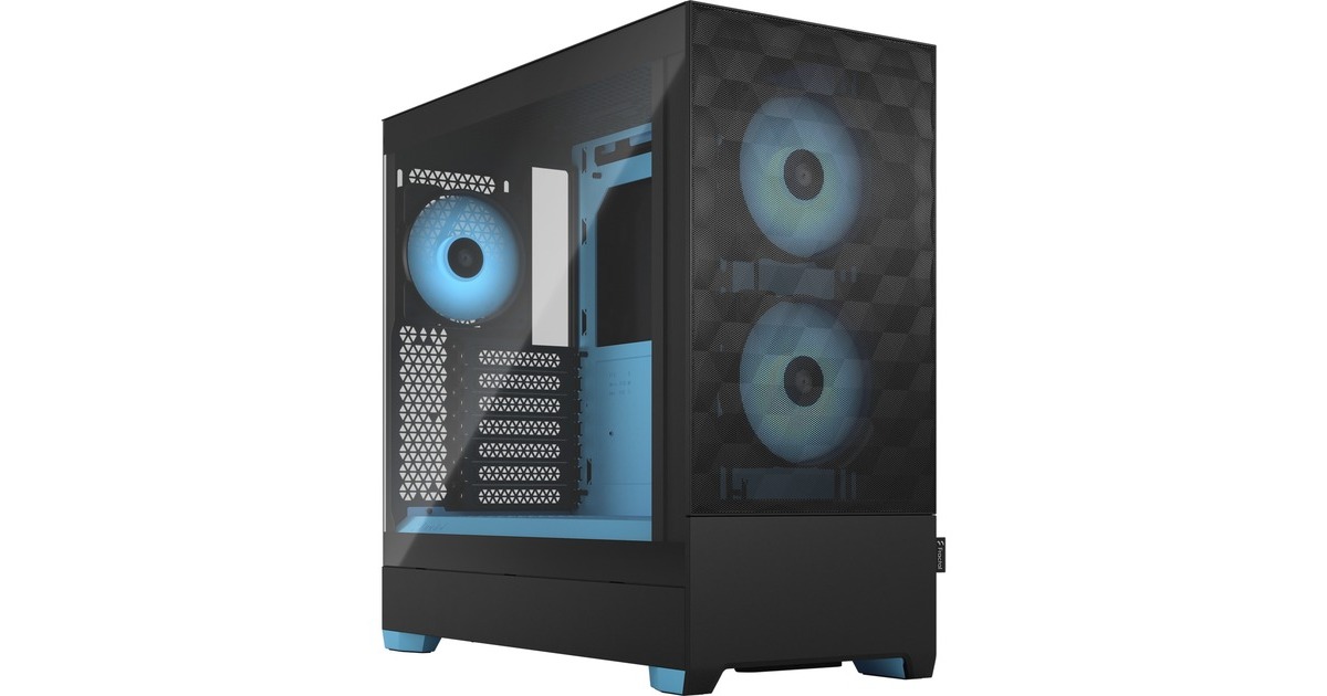 Fractal Design Pop Air RGB Cyan Core TG Clear Tint, Tower-Gehäuse(schwarz/hellblau)