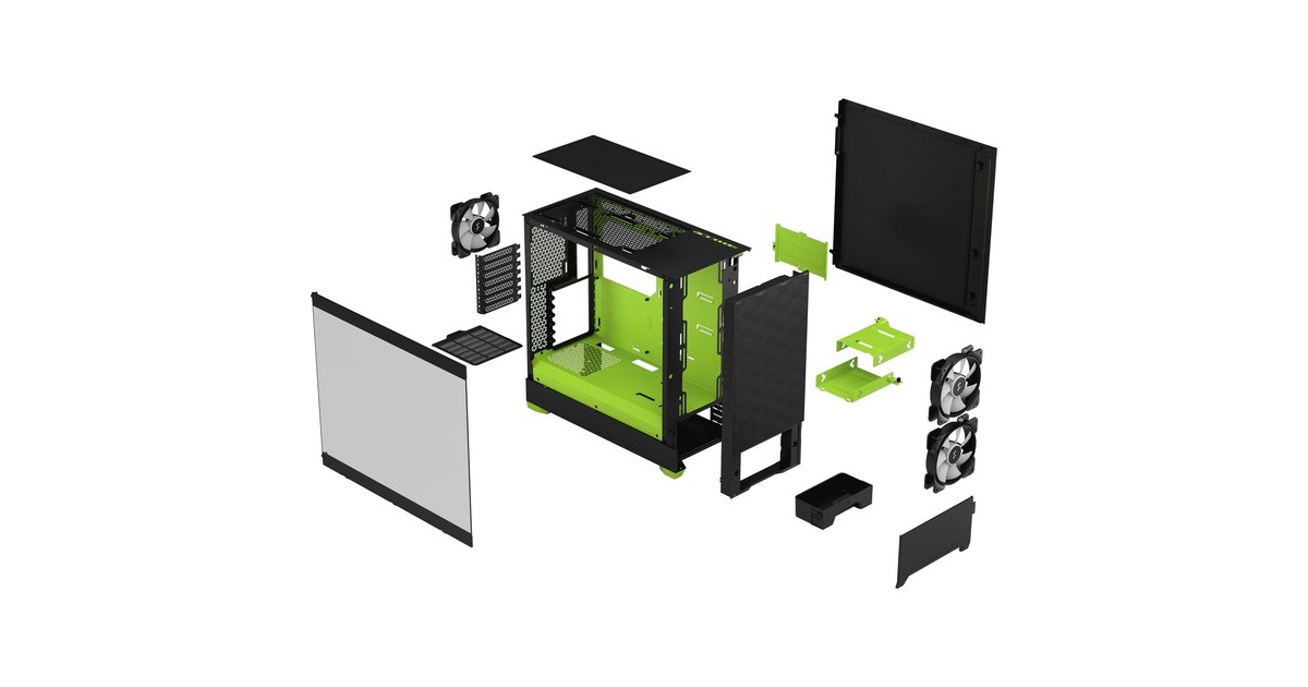 Fractal Design Pop Air RGB Green Core TG Clear Tint, Tower-Gehäuse(schwarz/grün)