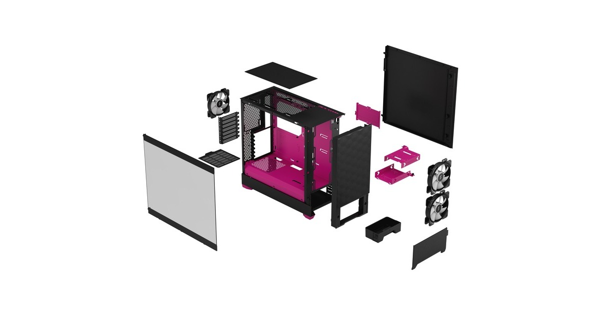 Fractal Design Pop Air RGB Magenta Core TG Clear Tint, Tower-Gehäuse(schwarz/magenta)