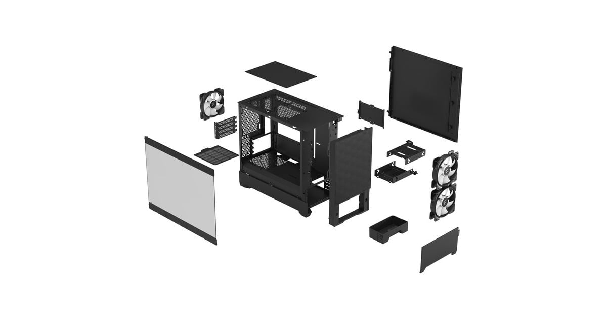 Fractal Design Pop Mini Air RGB Black TG Clear Tint, Tower-Gehäuse(schwarz)